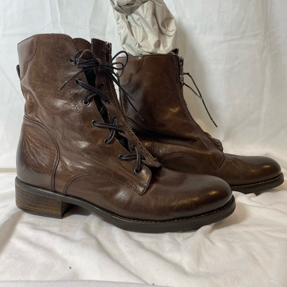 Alberto Fermani Freya Brown Leather Lace-Up Boots